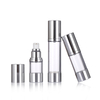 SG303 15 30 50ml Liquid Foundation Airless Bottle with Silver Aluminum Edges/Clear Body