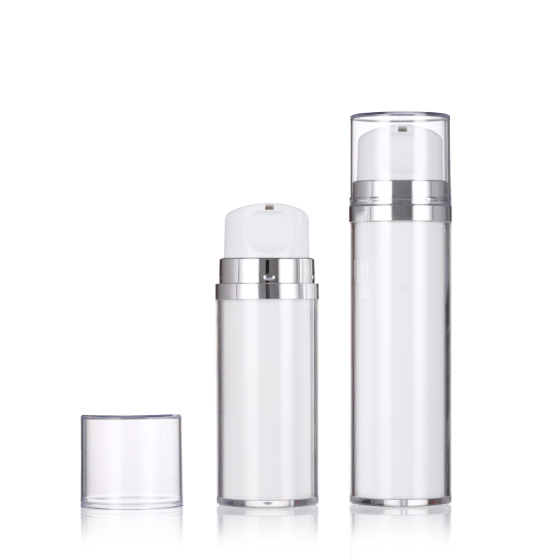 SG311 40ml 80ml 120ml Double Walled Airless White And Silver Cream Pump Bottle Customizable 